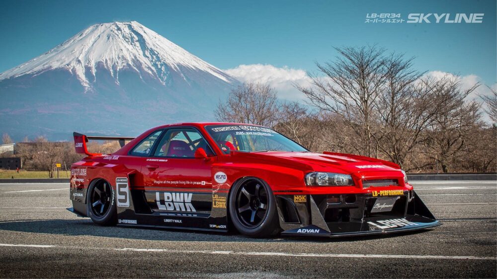 Liberty Walk LB Super Silhouette Widebody Kit for R34 Nissan